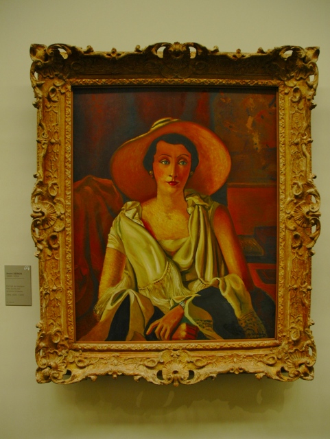 ドラン　「大きな帽子のポール・ギョーム婦人の肖像」