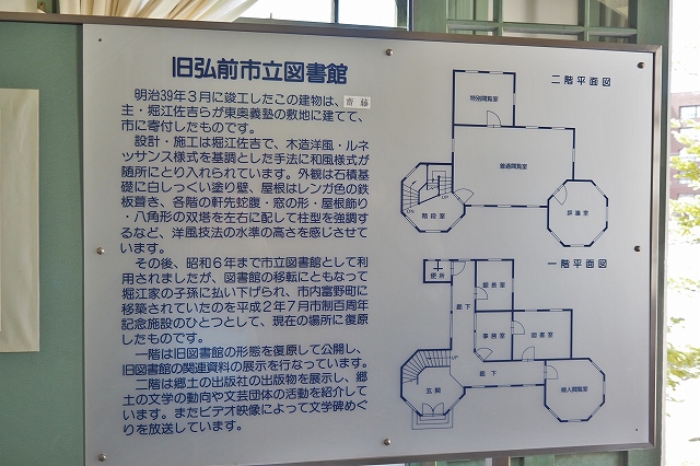 旧弘前市立図書館の説明図