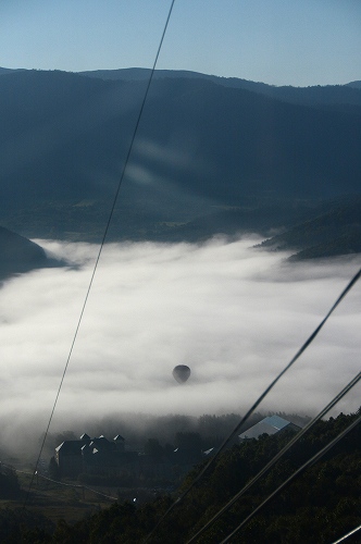雲海テラス　トマム産雲海　気球