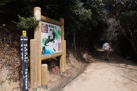旗振山へのハイキングコースの分岐点