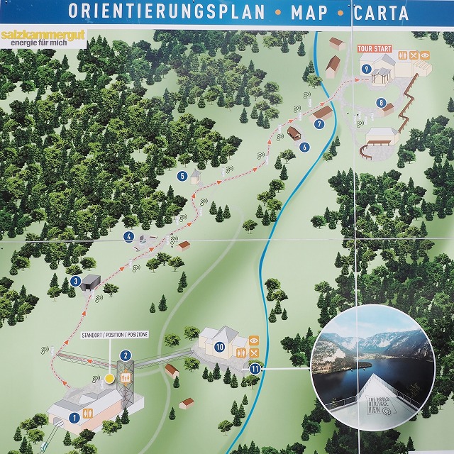 ハルシュタット塩坑案内マップ