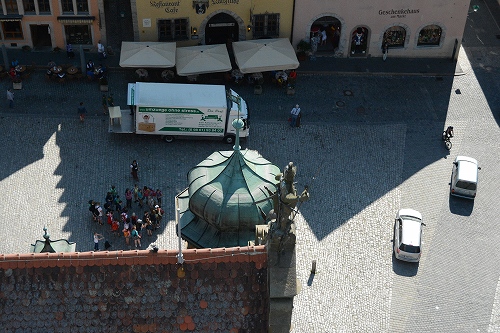 市庁舎の塔から見たマルクト広場