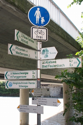 フュッセン　レヒ川沿岸の遊歩道