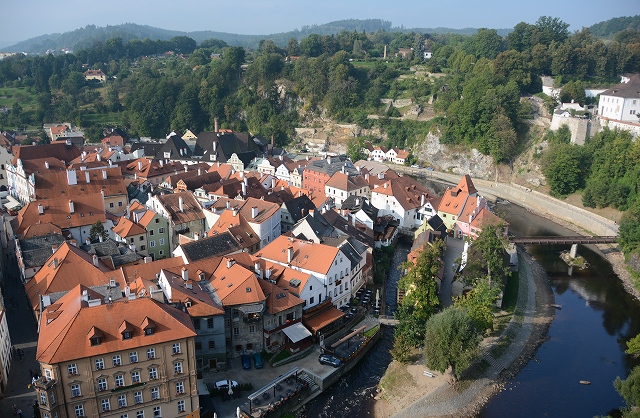 チェスキー・クルムロフ城　塔からの眺望