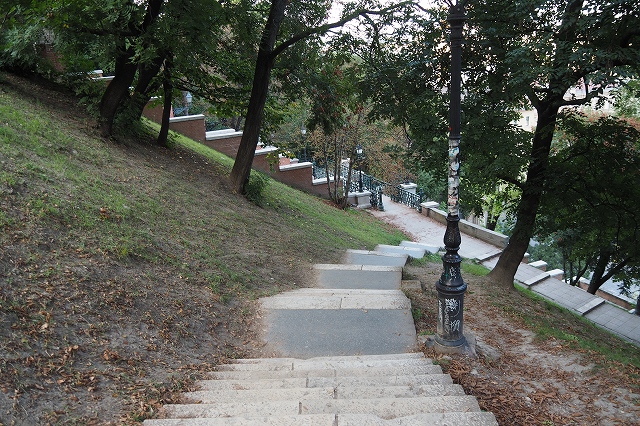 ブダペストの王宮への階段