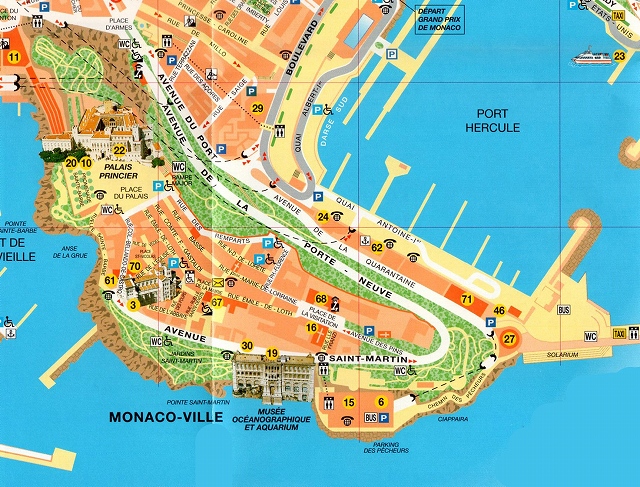 モナコ・ヴィラ地区の地図