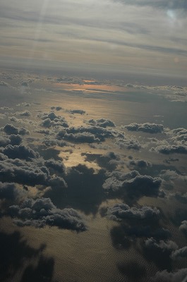 飛行機からの夕景