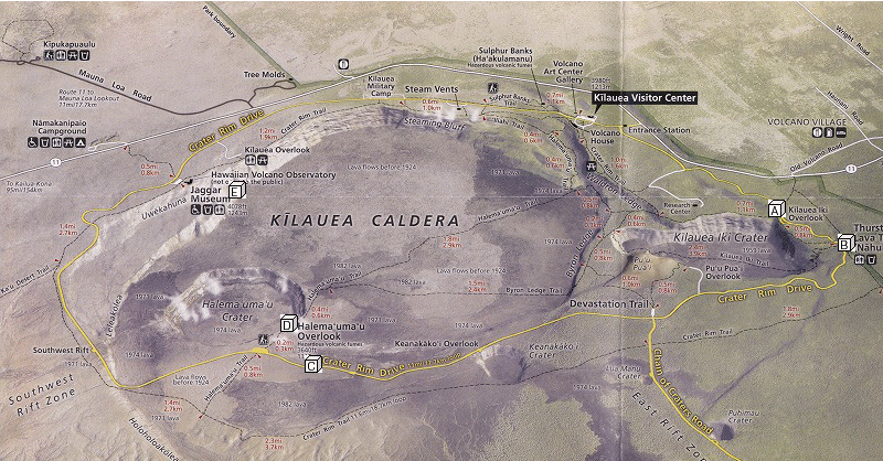 キラウエア火山地図