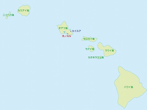 ハワイ州地図