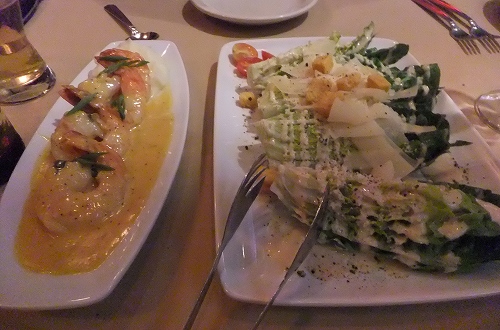 Barbecued Shrimp & Caesar Salad