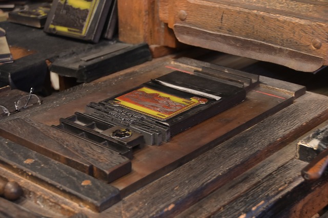 ブレッド城の活版印刷所の印刷機