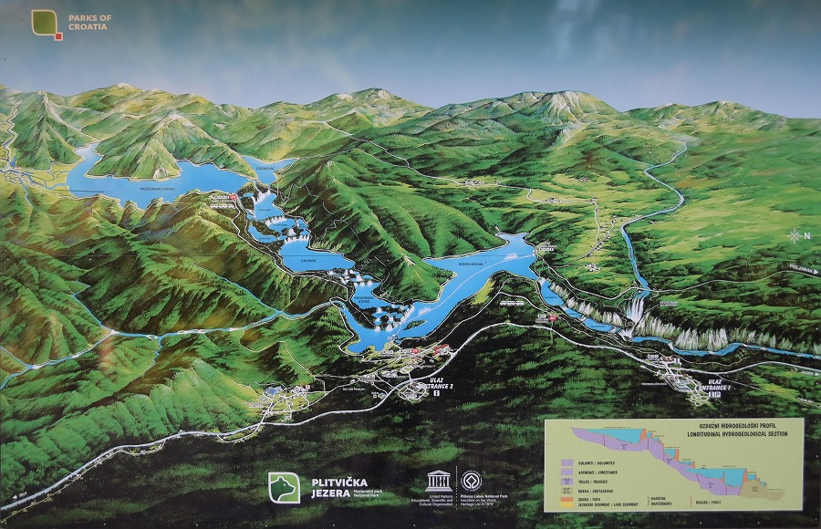 プリトヴィッツェ国立公園地図