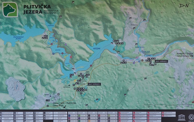 プリトヴィッツェ湖群国立公園案内図