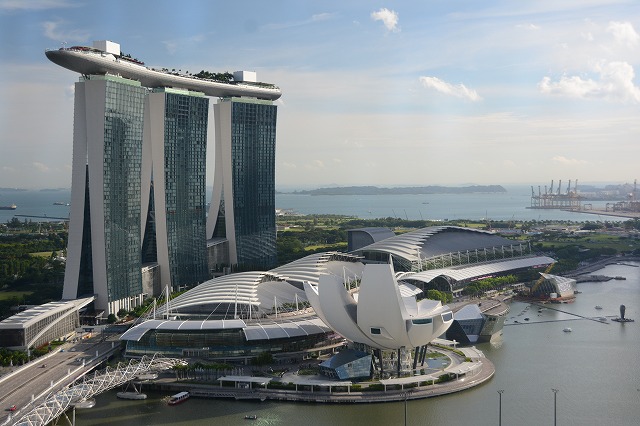 リッツ・カールトン・ミレニア・シンガポール　クラブルームからの眺望