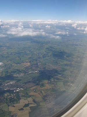 飛行機からのイギリスの景色